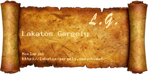 Lakatos Gergely névjegykártya